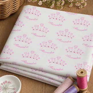 Roze Prinsessen Kroon Aangepaste Naam Stof
