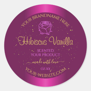 Roze productlabels Gold Soft Glitter Roos Grafisch Ronde Sticker