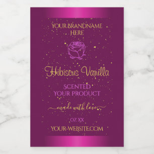 Roze productlabels Gold Soft Glitter Roos Grafisch Voedselcontainer Etiket