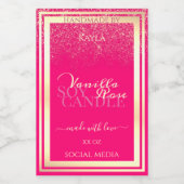 Roze Productverpakkingslabels met gouden frame Voedselcontainer Etiket (Enkel label)