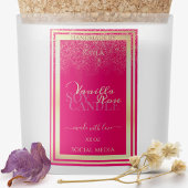 Roze Productverpakkingslabels met gouden frame Voedselcontainer Etiket