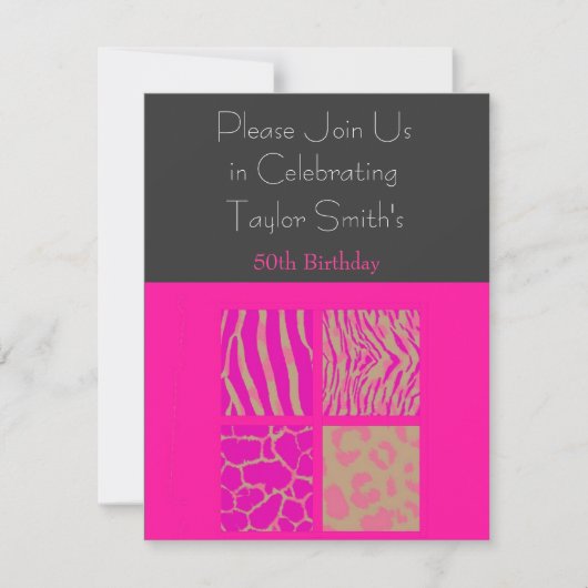 Roze proefdieren uitnodiging voor geboorte (Voorkant)