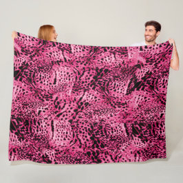 Roze proefdruk fleece deken