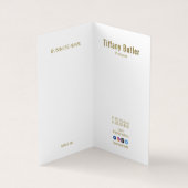 Roze Professional Elegant Monogram Visitekaartje (Binnen)