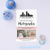 Roze Professionele Fotograaf Uw Logo Flyer (Enkel)