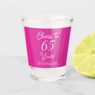 Roze Proost 65 Jaar 65e Verjaardagsfeestje Shot Glas