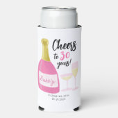 Roze Proost op 30 jaar bubbelig 30e verjaardagsfee (Seltzer Voorkant)