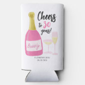 Roze Proost op 30 jaar bubbelig 30e verjaardagsfee (Achterkant)