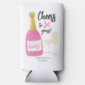 Roze Proost op 30 jaar bubbelig 30e verjaardagsfee (Voorkant)