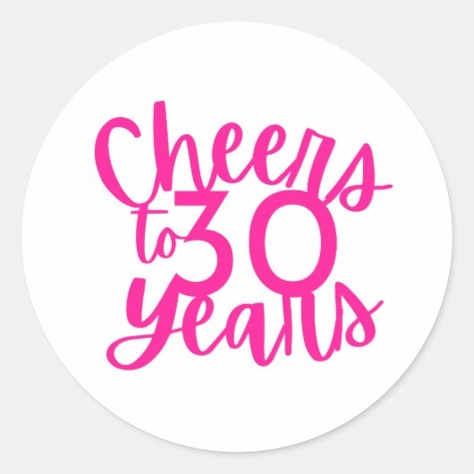 Roze Proost op 30 jaar Sticker (Voorkant)