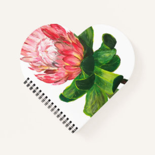 Roze protea, koningseienbloem, tropisch, afrika notitieboek