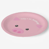 Roze pruik papieren bordje (Gekanteld)