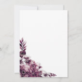 Roze Pruim Bloemen Bruiloft Save the Date (Achterkant)