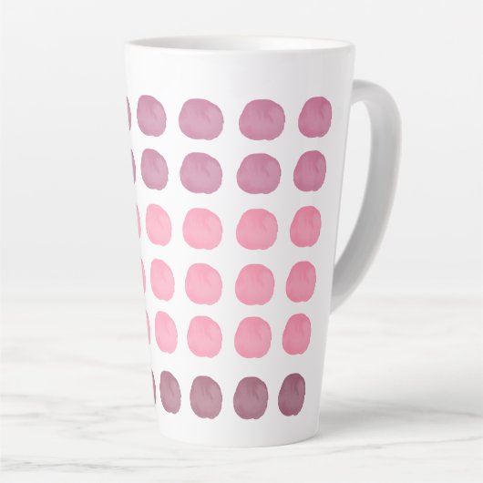 Roze Pruim Waterverf Schattige Happy Polka Dots Ar Latte Mok (Rechterhoek)