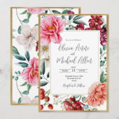 roze pruimen - goudbruin kaart (Voorkant / Achterkant)