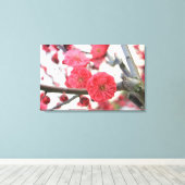 roze pruimen met bloesem canvas afdruk (Insitu (Houten vloer))