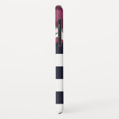 Roze & Pruimrozen | Gestreept Monogram Case-Mate iPhone Case (Achterkant/links)