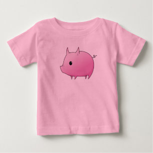 Roze Pudgy Piglet Baby T-shirt