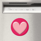 Roze Puffy Heart Magneet (Insitu (Vaatwasser))