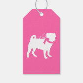 Roze Pug Hond Thema Feest Viering Cadeaulabel (Voorkant)