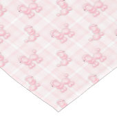 Roze puin en cheques korte tafelloper (Hoek)