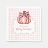 Roze Pumpkin Bow Girl Baby shower Servet (Voorkant)