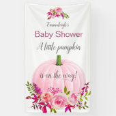 Roze Pumpkin Custom Baby shower Spandoek (Verticaal)