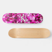 Roze Punk Skull Skateboard (Horizontaal)