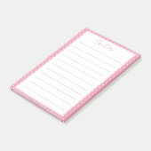Roze puntpatroon om lijst te doen post-it® notes (Schuin)