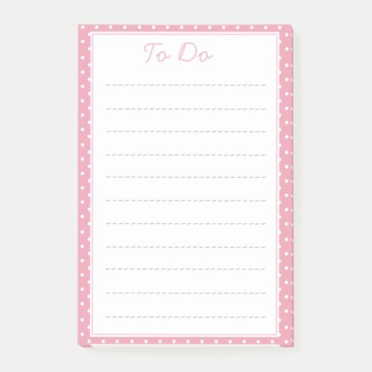 Roze puntpatroon om lijst te doen post-it® notes (Voorkant)