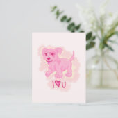 Roze puppy briefkaart (Staand voorkant)