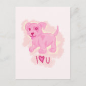 Roze puppy briefkaart (Voorkant)