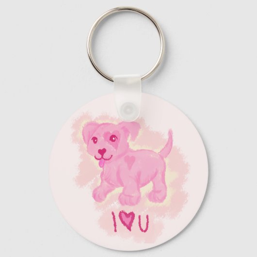 Roze puppy sleutelhanger (Voorkant)