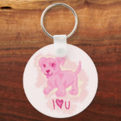 Roze puppy sleutelhanger (Voorkant)