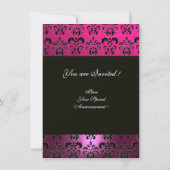 ROZE PURPER ZWART DAMASK MONOGRAM fuchsia wit Kaart (Achterkant)