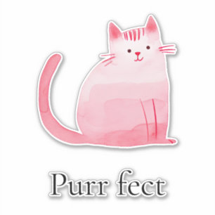 Roze Purrfect Cat Sticker