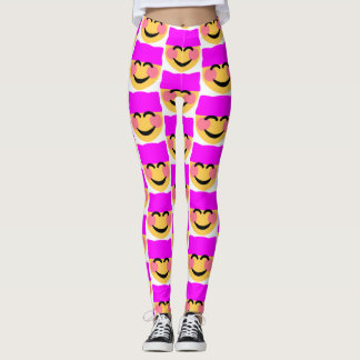 Roze Pussy pet Emoji leggings