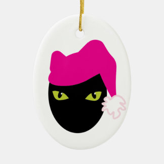 Roze Pussycat Keramisch Ornament