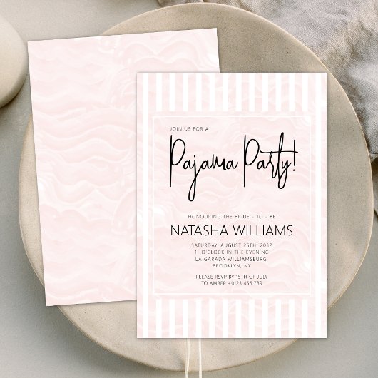 Roze Pyjama Party Slumber Streep Chic Kaart