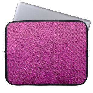 Roze Python: Slangenhuid textuur. Laptop Sleeve
