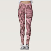 Roze Python Snake Print Vrouwen Leggings (Voorkant)