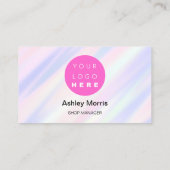 Roze QR-code Logo Sociale media Online Paars Visitekaartje (Achterkant)