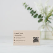 roze QR Code Visitekaartjes (Staand voorkant)