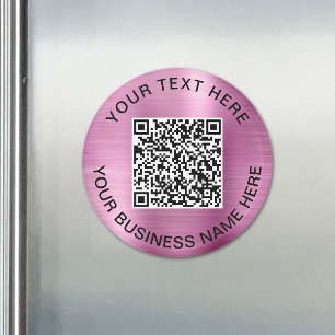 Roze QR-code zakelijke promotie Magneet