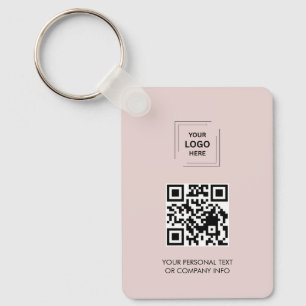 Roze QR Logo Contact Delen Minimaal Bedrijfsontwer Sleutelhanger