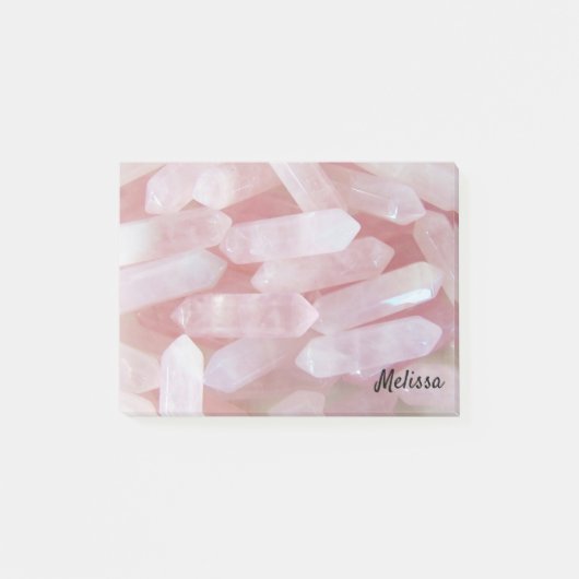 Roze quarts kristallen personaliseren naam post-it® notes (Voorkant)