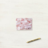 Roze quarts kristallen personaliseren naam post-it® notes (Op bureau)
