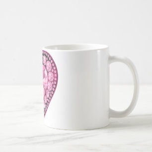 Roze Quartz Gem Heart Koffiemok