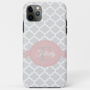 Roze Quatrefoil - Aangepaste Hoesje-Mate iPhone Ca 11 Pro Max Hoesje