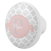 Roze Quatrefoil - Aangepaste keramische knop (Rechts)